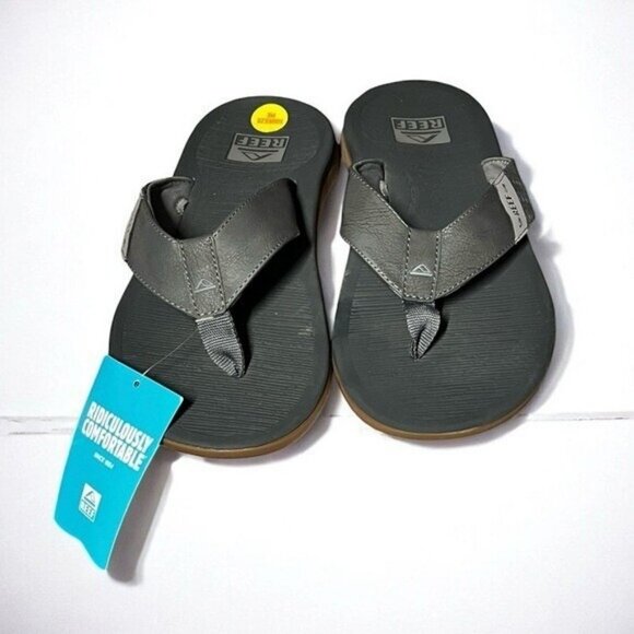 🌻 NEW w.Tags Reef Men's Grey Santa Ana Sandals Men's Size 9 - Picture 2 of 11